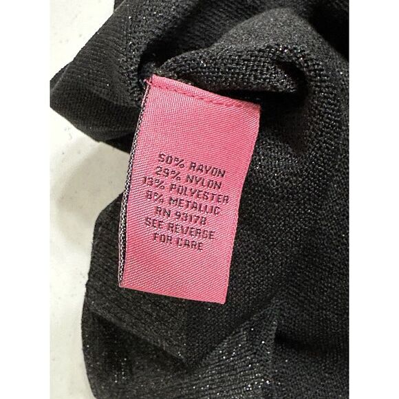 Carmen Black Metallic Sparkle Cardigan & Beaded Neckline Halter Top 2 Piece XL - Picture 6 of 7